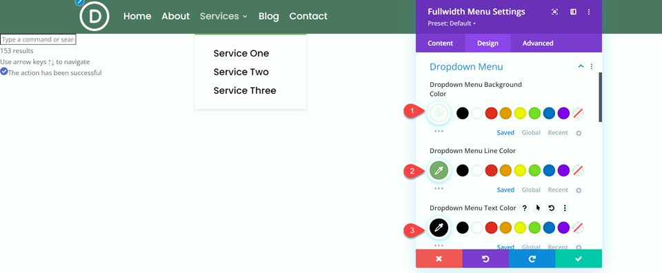 Divi Fullwidth vs Regular Menu Module Fullwidth Dropdown Settings