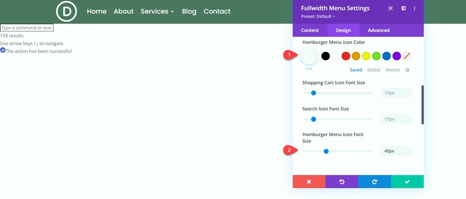 Divi Fullwidth vs Regular Menu Module Fullwidth Hamburger Menu Settings