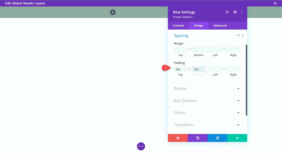 Divi Global Header With Fullwidth Menu Add Row Padding