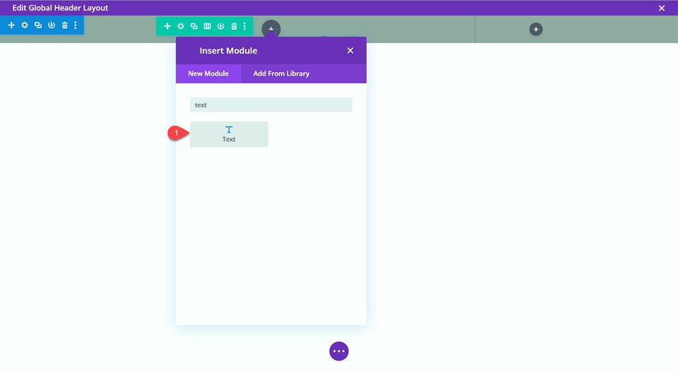 Divi Global Header With Fullwidth Menu Insert Text Module