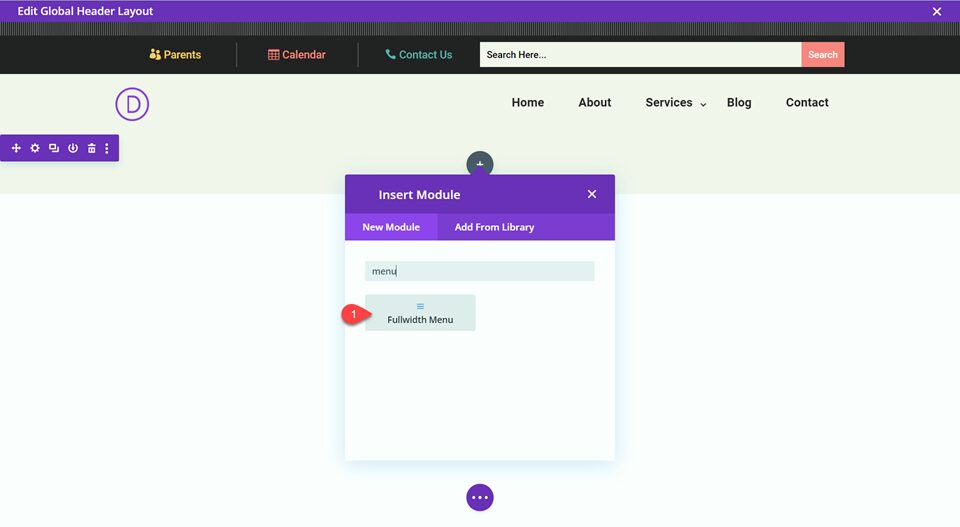 Divi Responsive Logo Full Width Menu Add Menu Module