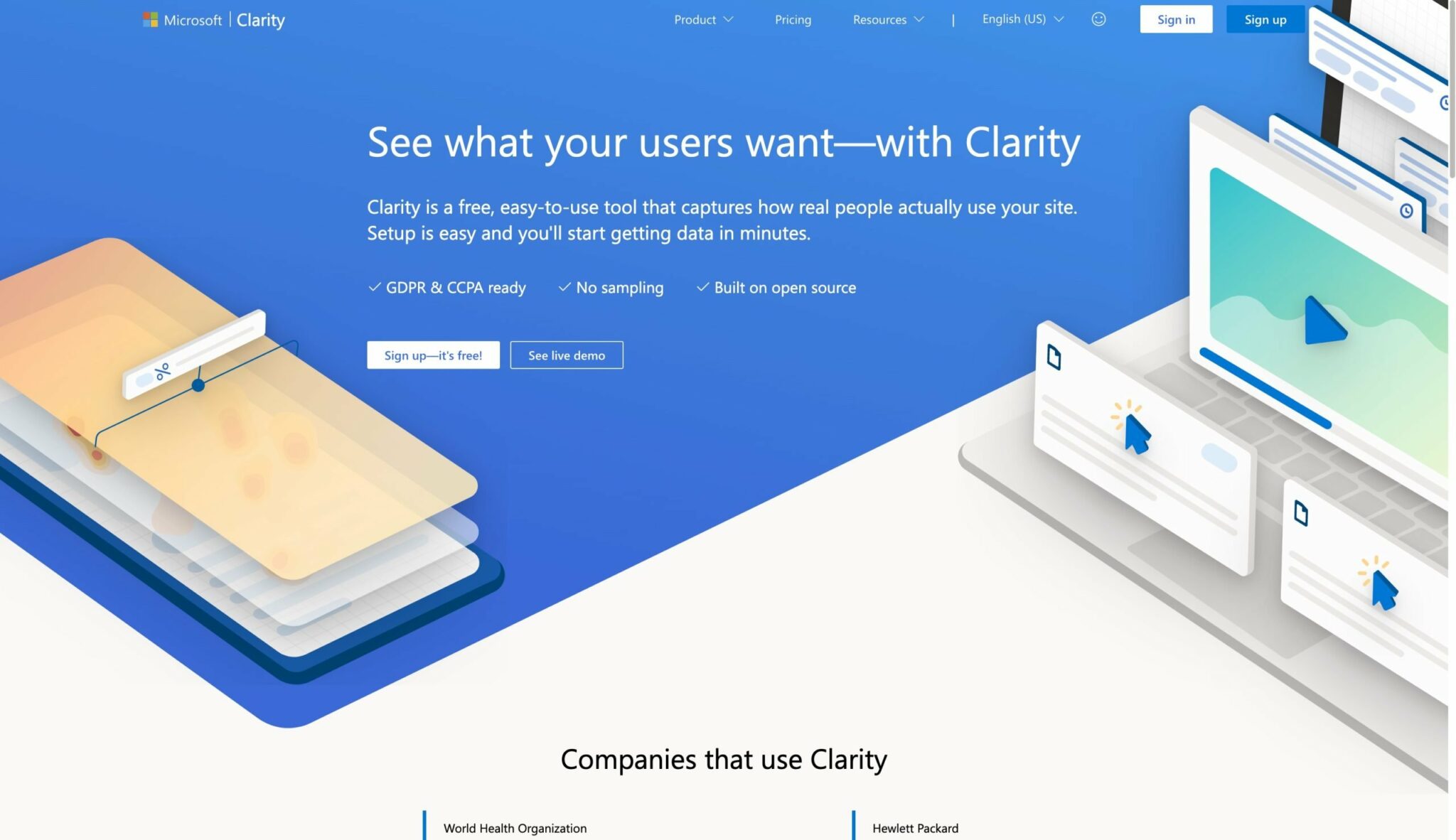 clarity homepage