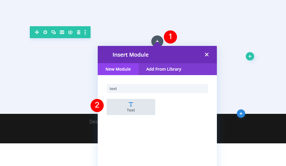 First Text Module Settings