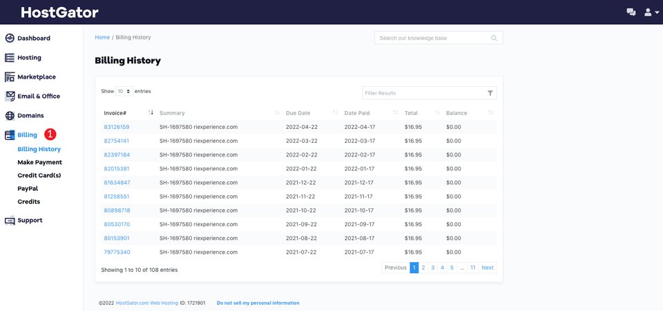 HostGator Billing