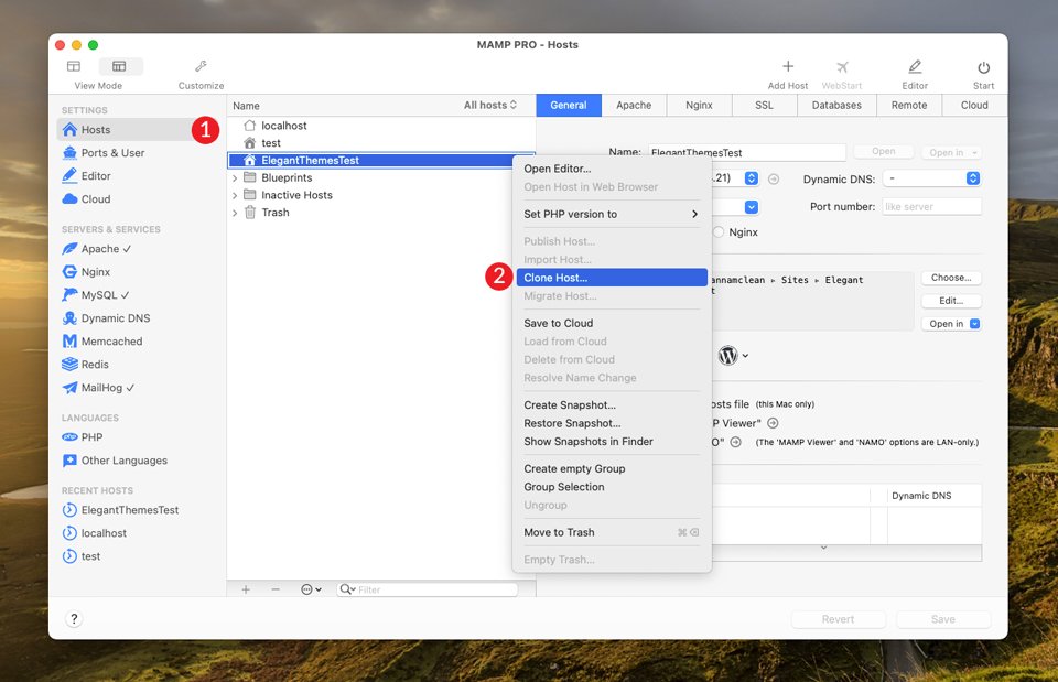 Cloning Host in MAMP PRO