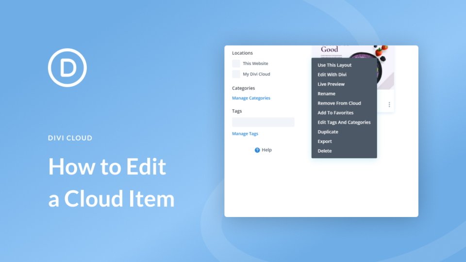 How to Edit a Divi Cloud Item