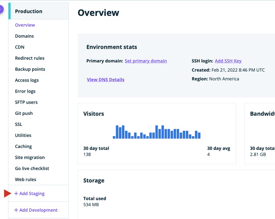 WPEngine WordPress Staging Site