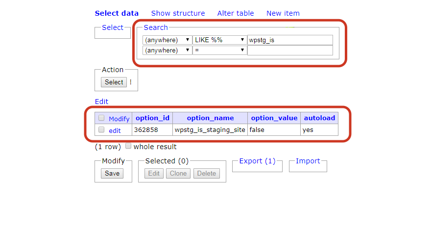 Using phpMyAdmin