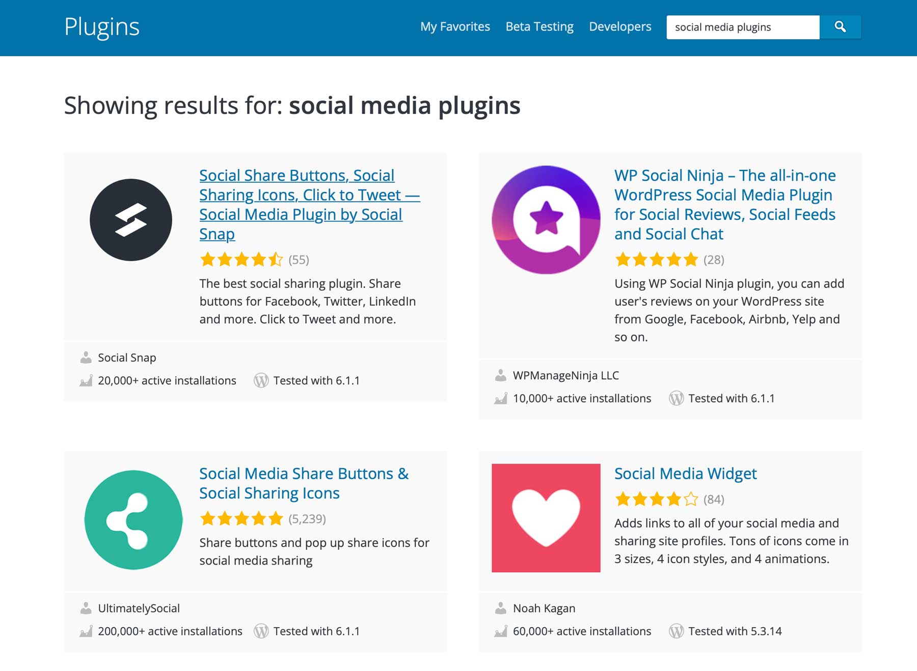 Social media buttons plugins in WordPress