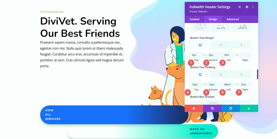 Divi Fullwidth Header Hero Section Button Two Margin Padding