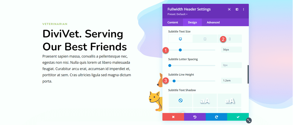 Divi Fullwidth Header Hero Section Subtitle Size
