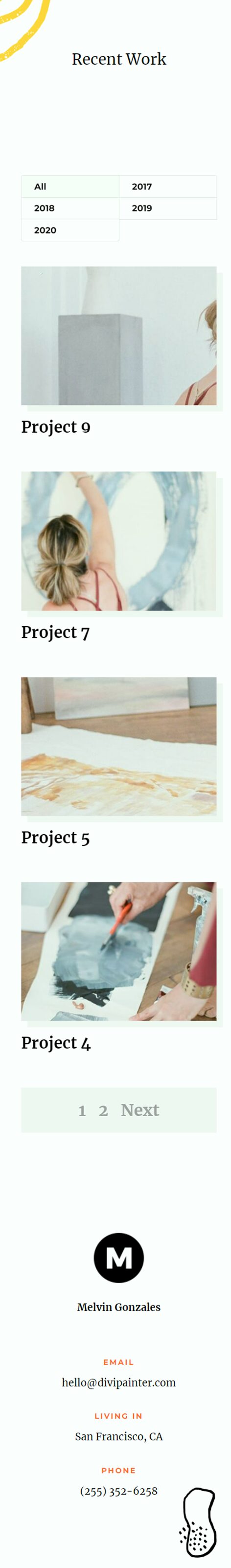 Divi Filterable Portfolio Pagination Final Design 2 Mobile