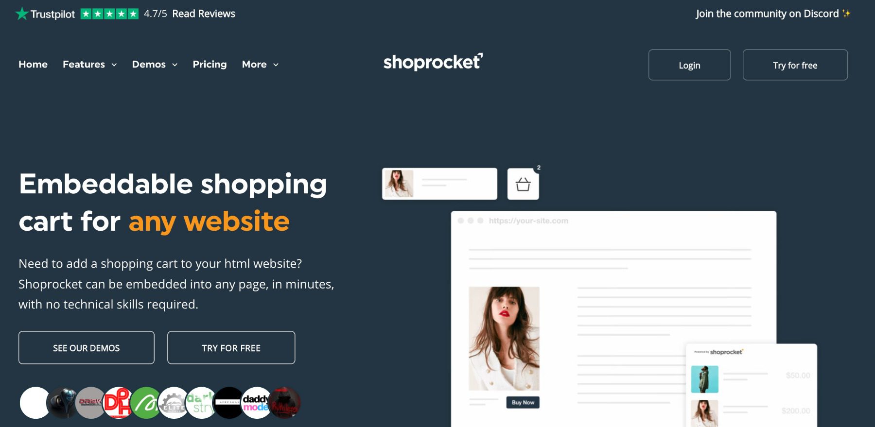 Shoprocket Embeddable Store