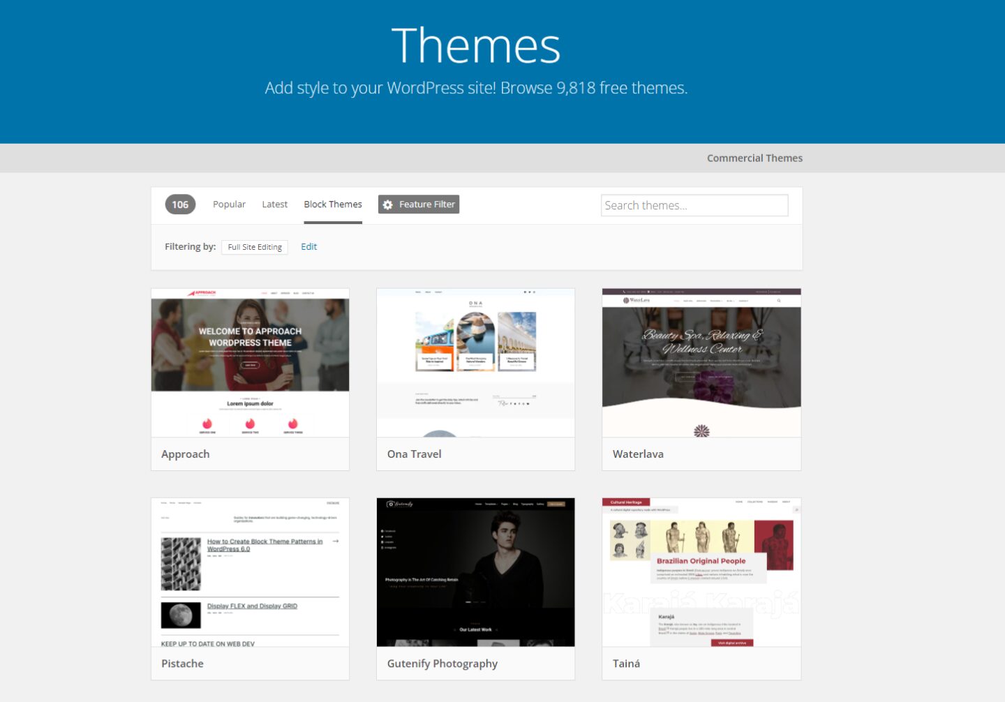WordPress Block Theme Repository