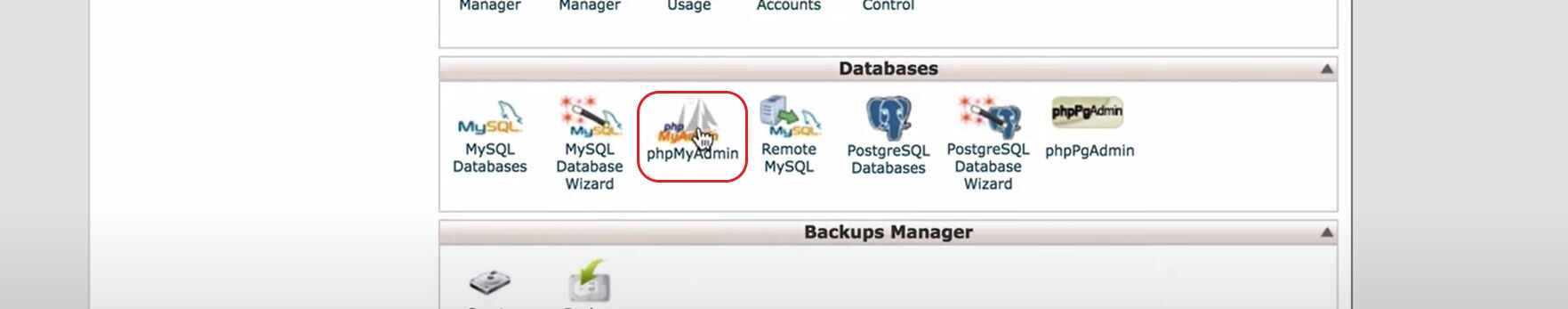 Back to phpMyAdmin