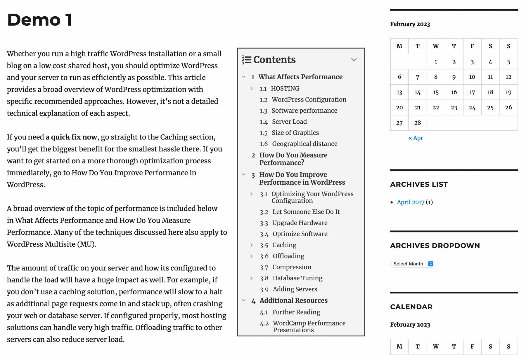 Fixed TOC plugin