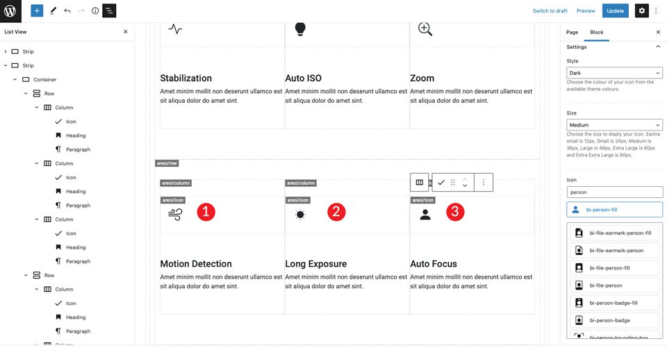 Second Row Icons