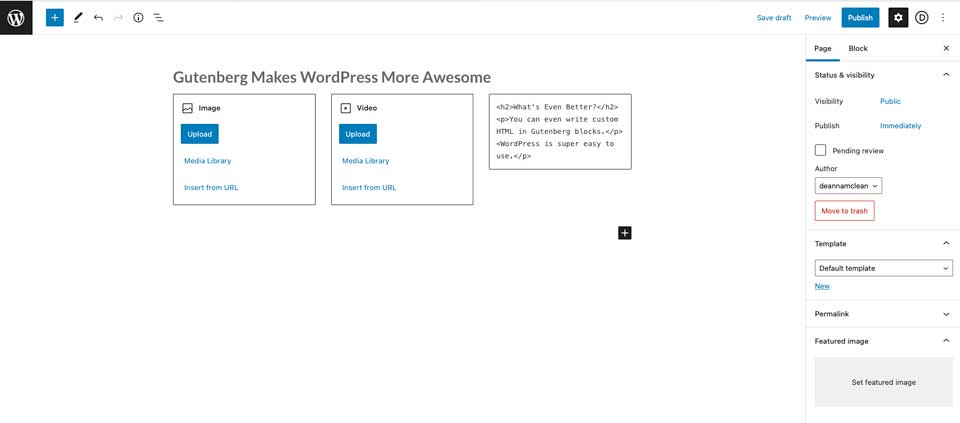 WordPress block editor