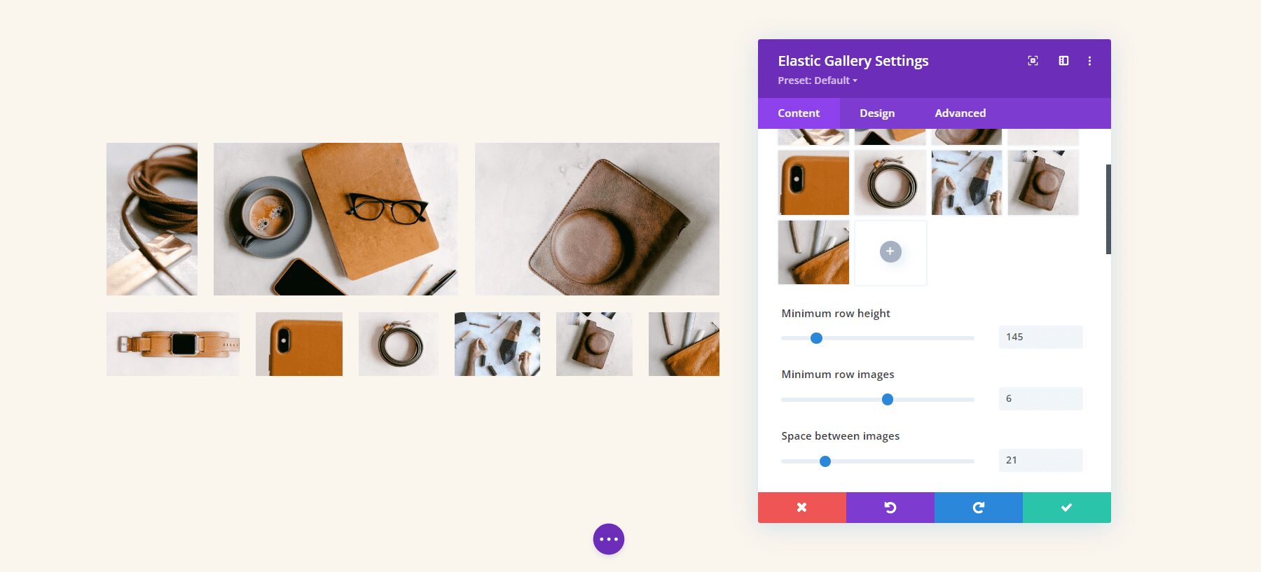 Divi Elastic Gallery Module