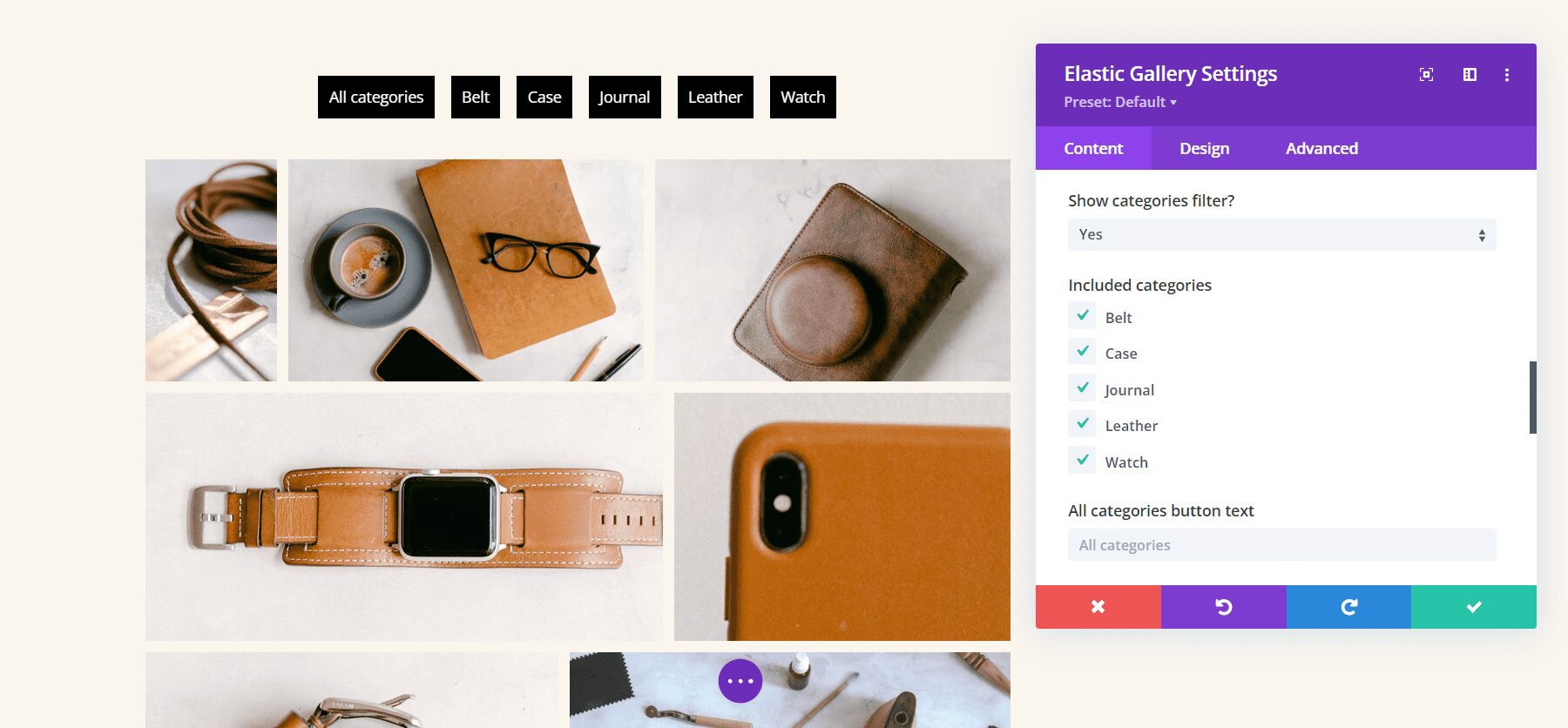 Divi Elastic Gallery Module