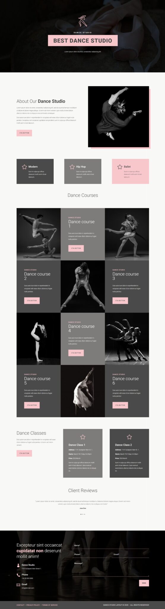 Divi Product Highlight Homepage 25 Divi Layout Pack Dance Studio