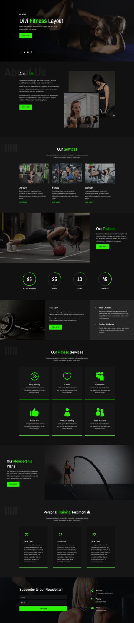 Divi Product Highlight Homepage 25 Divi Layout Pack Fitness