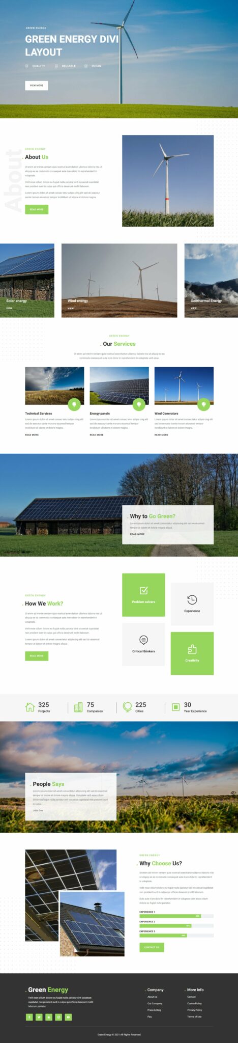 Divi Product Highlight Homepage 25 Divi Layout Pack Green Energy