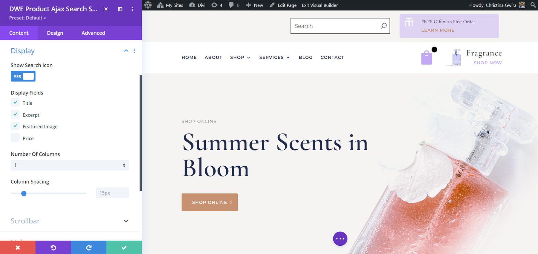 Divi WooCommerce Extended Product Ajax Search