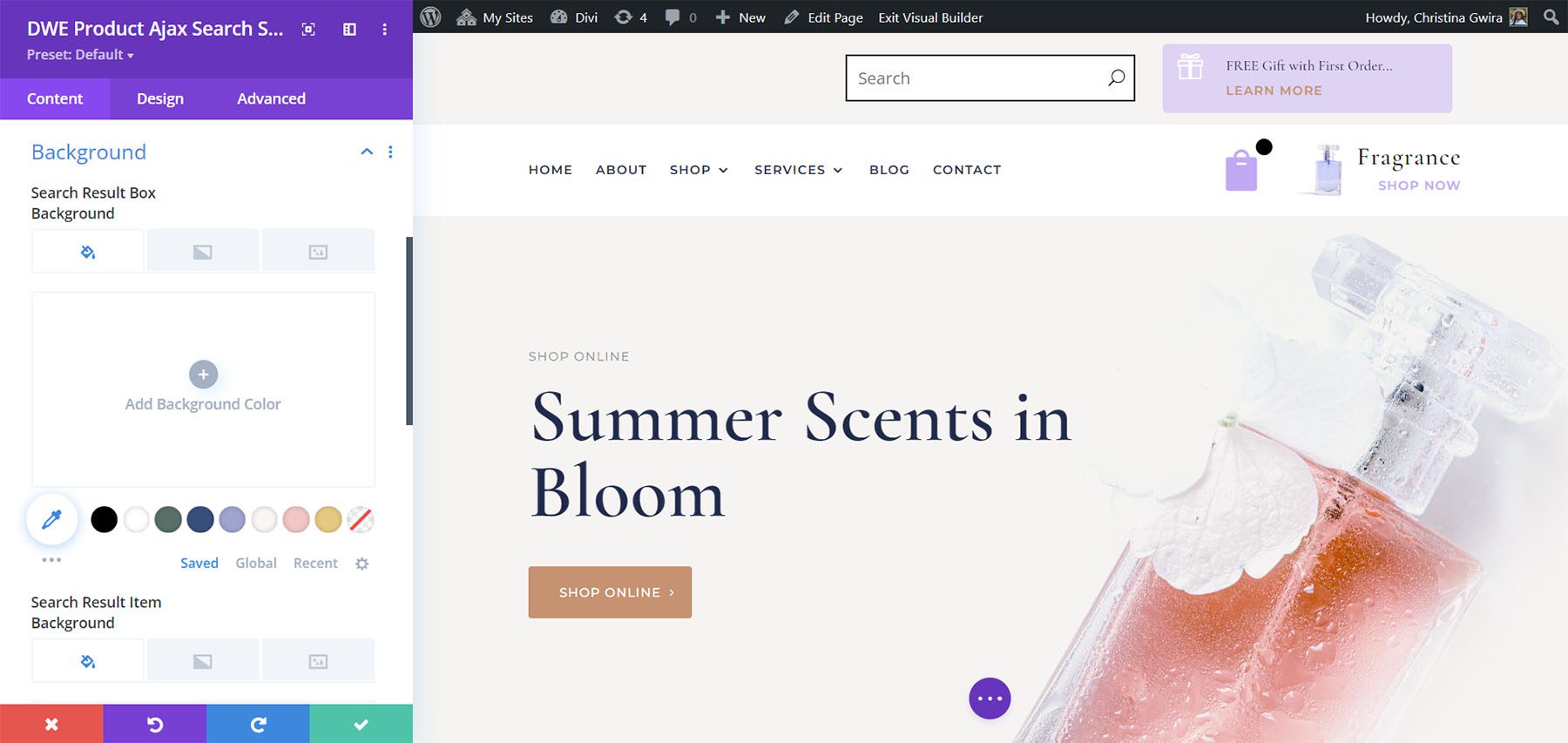 Divi WooCommerce Extended Product Ajax Search