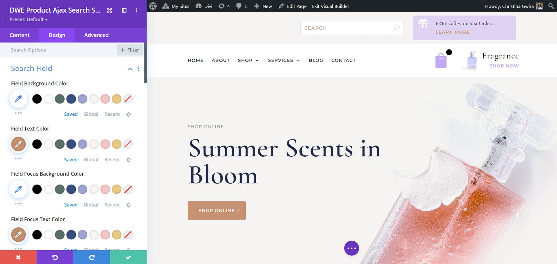 Divi WooCommerce Extended Product Ajax Search