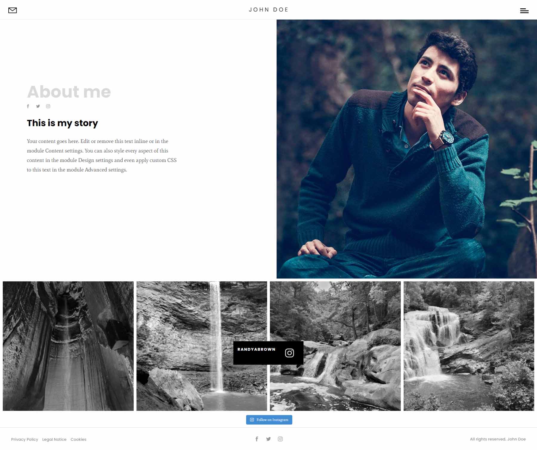 Divi Photography Portfolio- About Me Pages