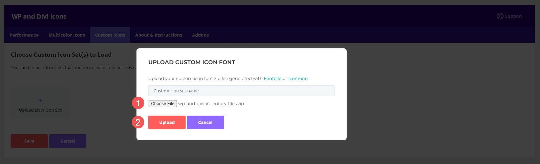WP and Divi Icons Pro Plugin Settings