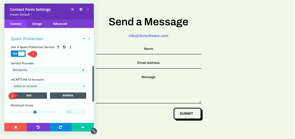 Divi ReCaptcha Contact Form Setup