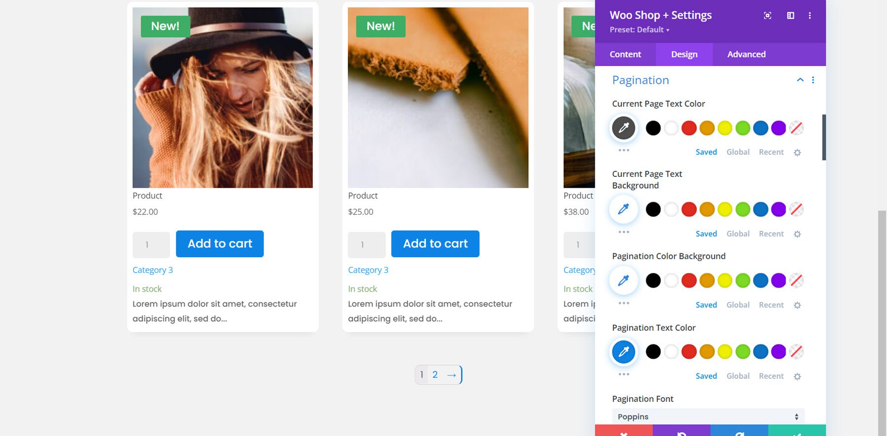 Divi Plugin Highlight Divi Shop Builder Pagination