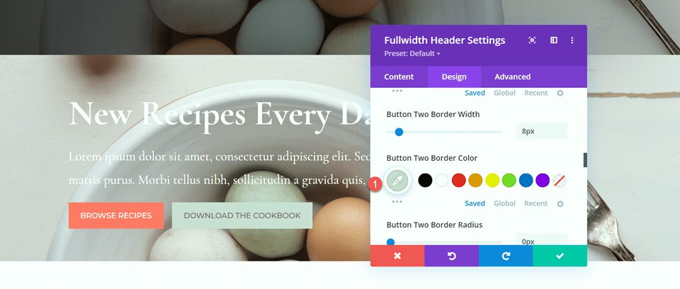 Divi Fullwidth Header Gradient Background Layout 1 Button 2 Border Color