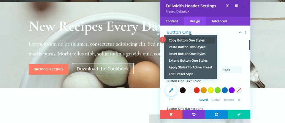 Divi Fullwidth Header Gradient Background Layout 1 Button Styles