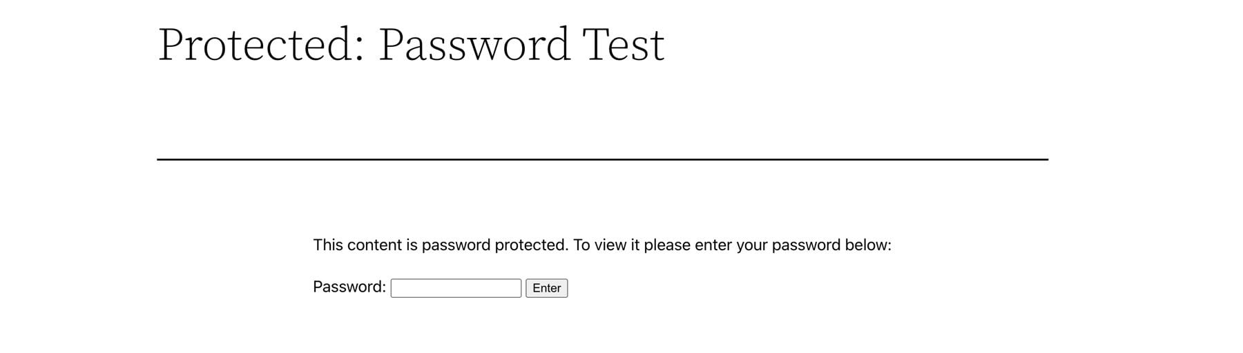 password protected page example