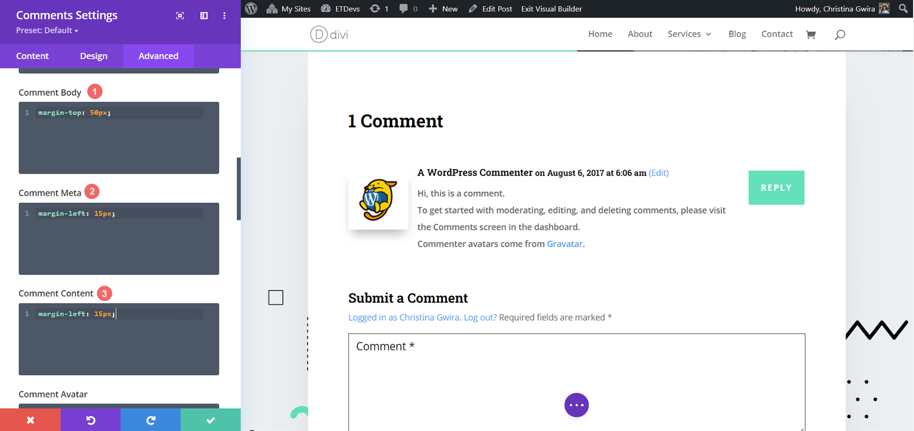 Cleaning up the Comment avatar with custom CSS