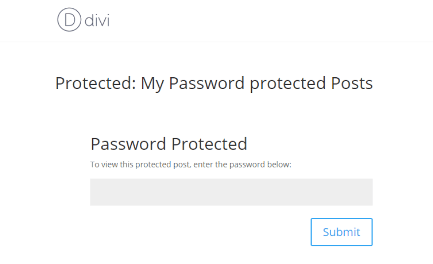 Divi password protected