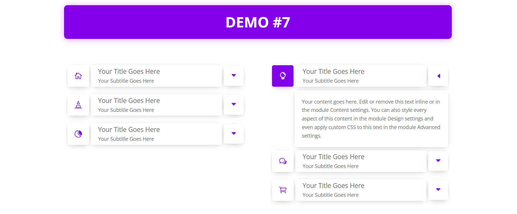 Divi Accordions Plus Demos