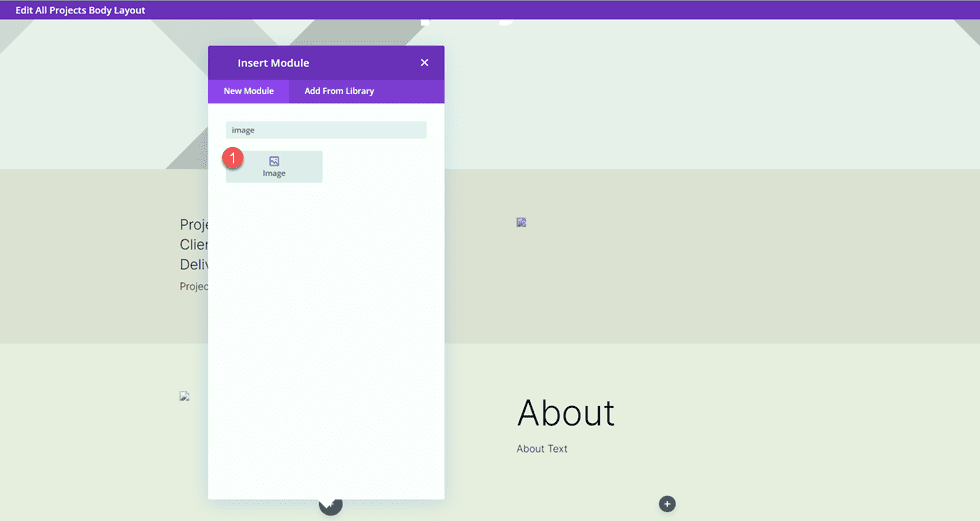Divi Matching Portfolio and Projects Insert Image Module