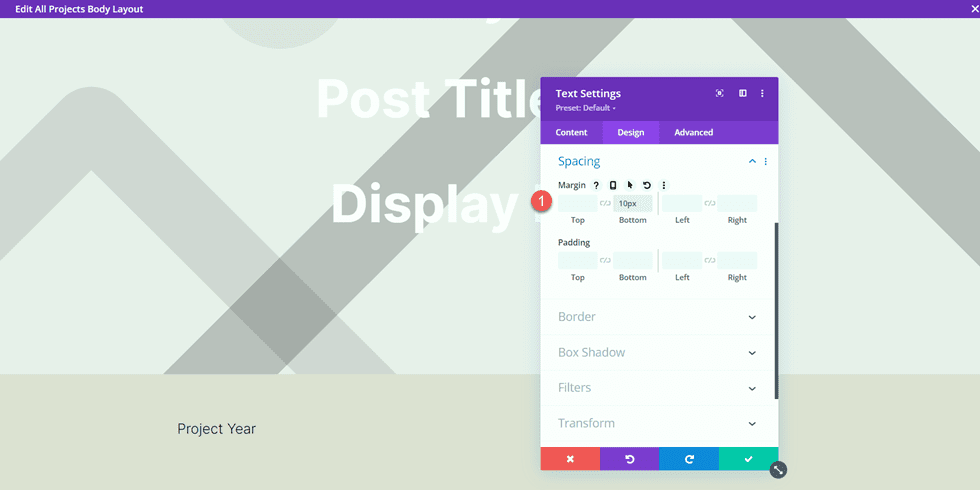 Divi Matching Portfolio and Projects Margin Bottom