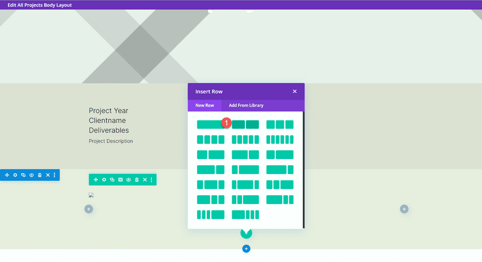 Divi Matching Portfolio and Projects New Row 2 Columns