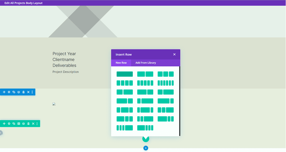 Divi Matching Portfolio and Projects New Row