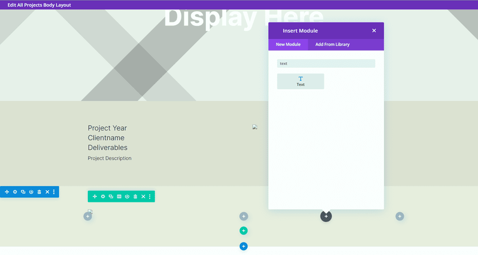 Divi Matching Portfolio and Projects Text Module New