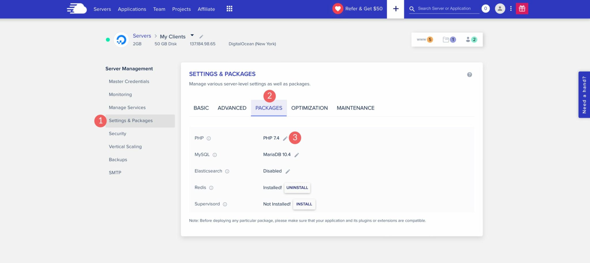 Cloudways PHP settings