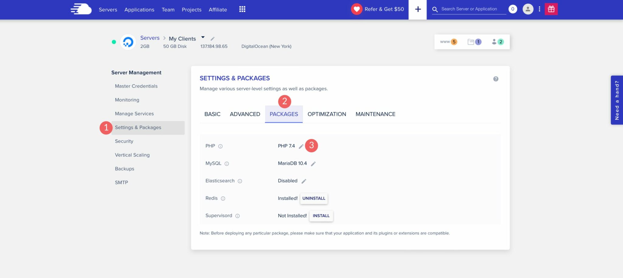 Cloudways PHP settings