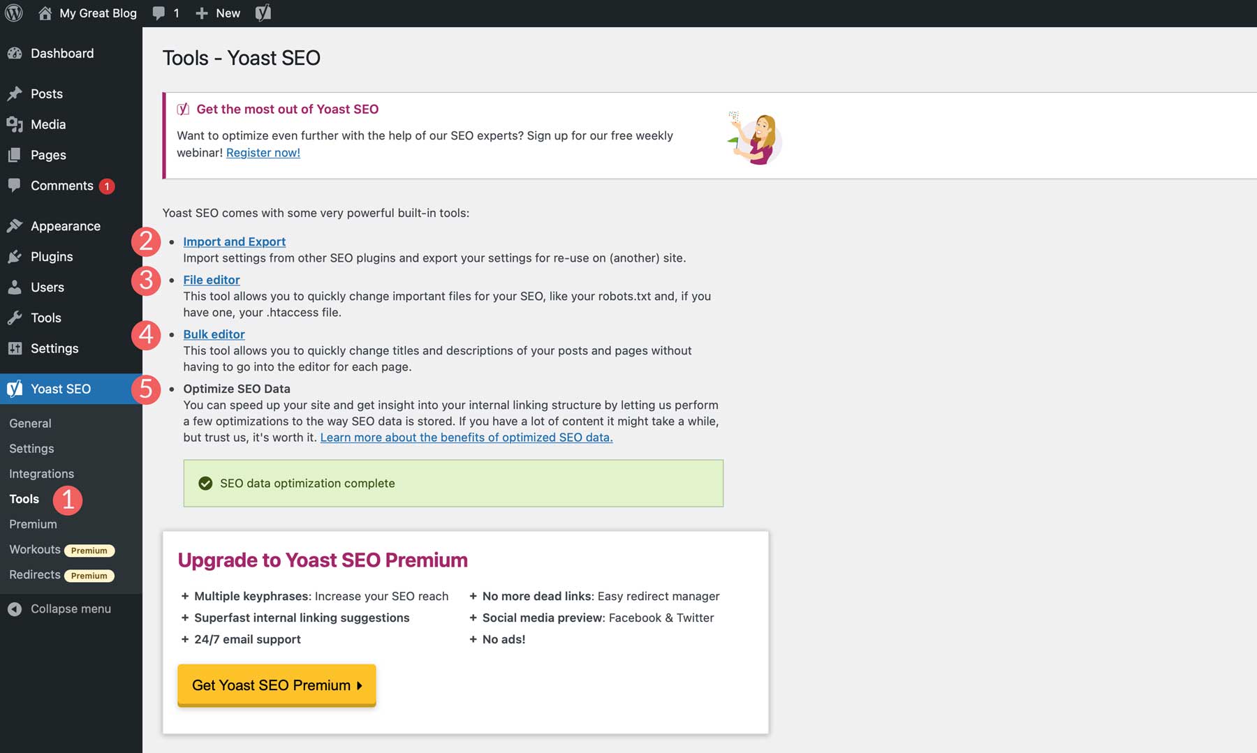 Yoast tools