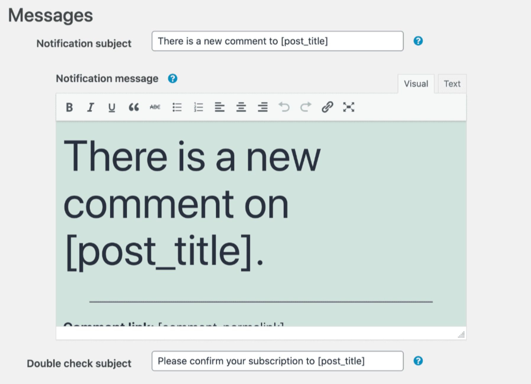 Customizing the comment subscription emails.