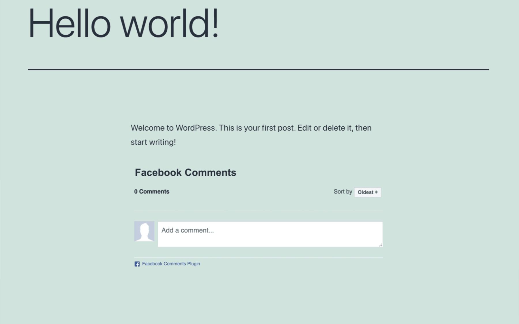 A Facebook comment box on a WordPress blog post.